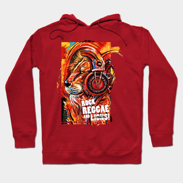 Rock, Reggae and Lions! Hoodie by TomJManning